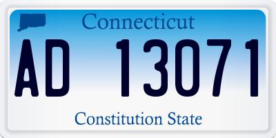 CT license plate AD13071