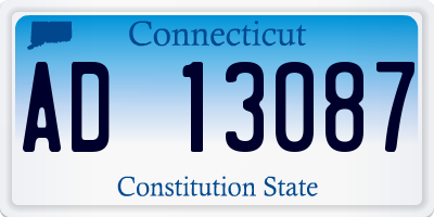 CT license plate AD13087