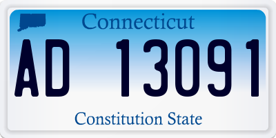 CT license plate AD13091