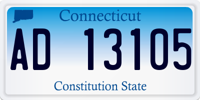 CT license plate AD13105