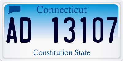 CT license plate AD13107