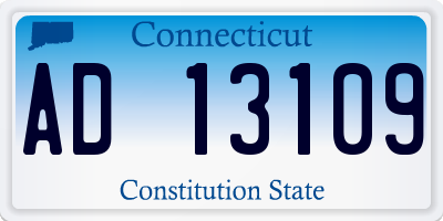 CT license plate AD13109