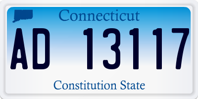 CT license plate AD13117