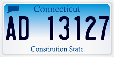 CT license plate AD13127