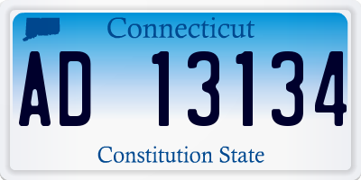 CT license plate AD13134
