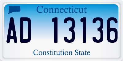 CT license plate AD13136