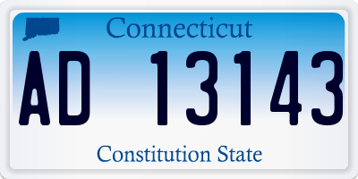 CT license plate AD13143