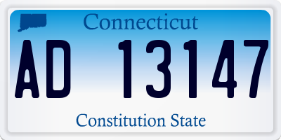 CT license plate AD13147