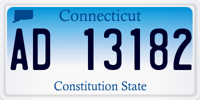 CT license plate AD13182