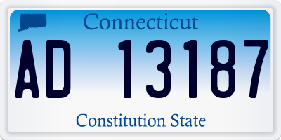 CT license plate AD13187