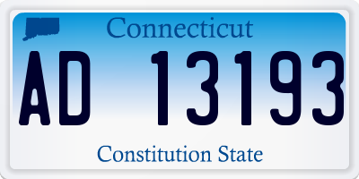 CT license plate AD13193