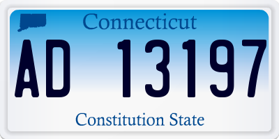 CT license plate AD13197