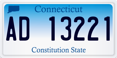 CT license plate AD13221