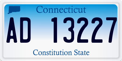 CT license plate AD13227