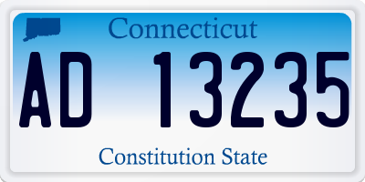 CT license plate AD13235