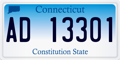 CT license plate AD13301
