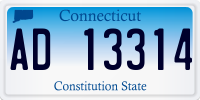 CT license plate AD13314