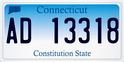 CT license plate AD13318