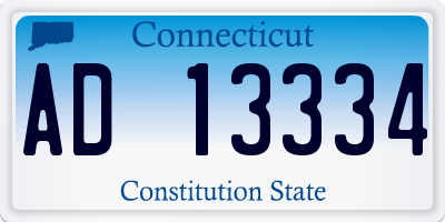 CT license plate AD13334