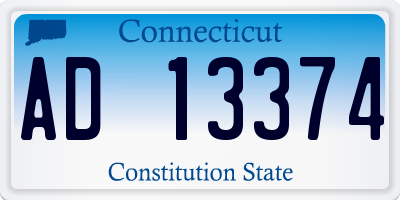 CT license plate AD13374