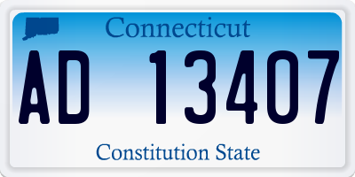 CT license plate AD13407