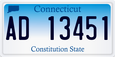 CT license plate AD13451