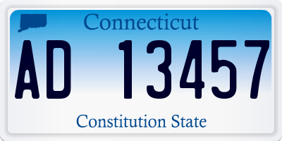 CT license plate AD13457