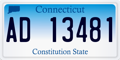 CT license plate AD13481