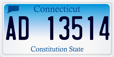 CT license plate AD13514