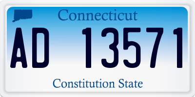 CT license plate AD13571