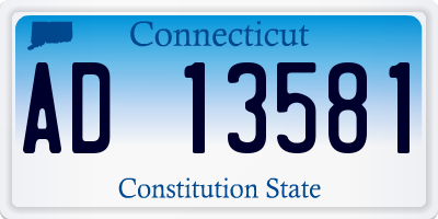 CT license plate AD13581