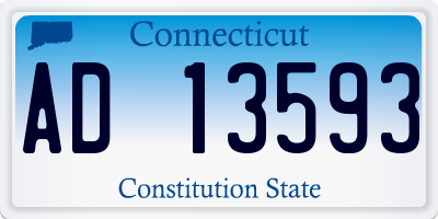 CT license plate AD13593