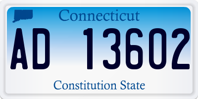 CT license plate AD13602