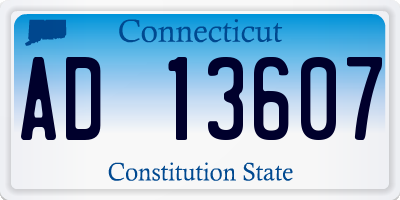 CT license plate AD13607