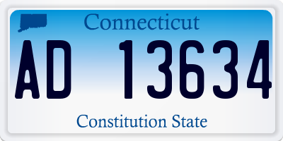 CT license plate AD13634