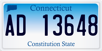 CT license plate AD13648
