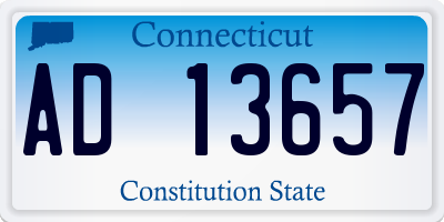 CT license plate AD13657