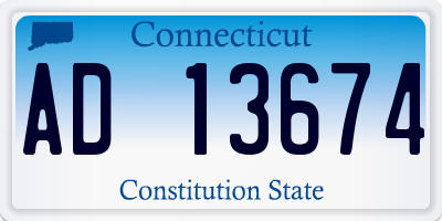 CT license plate AD13674