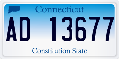 CT license plate AD13677