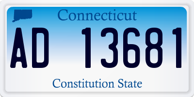 CT license plate AD13681
