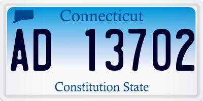 CT license plate AD13702