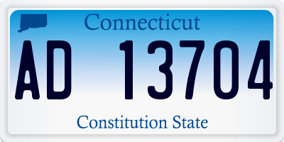 CT license plate AD13704