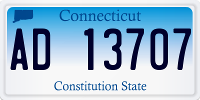 CT license plate AD13707