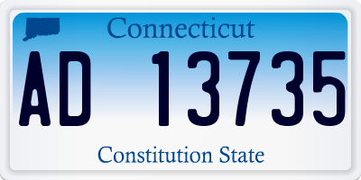 CT license plate AD13735