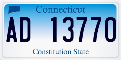 CT license plate AD13770