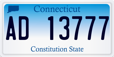 CT license plate AD13777