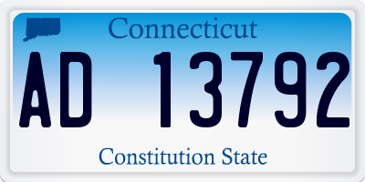 CT license plate AD13792
