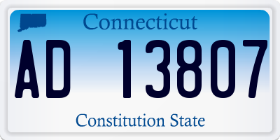 CT license plate AD13807
