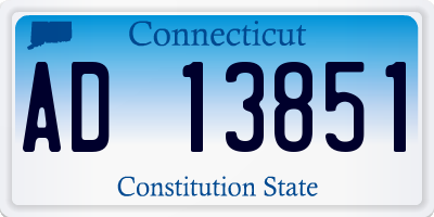 CT license plate AD13851