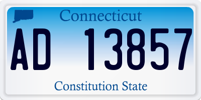 CT license plate AD13857